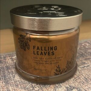 PartyLite Falling Leaves Candle - Warm Brown